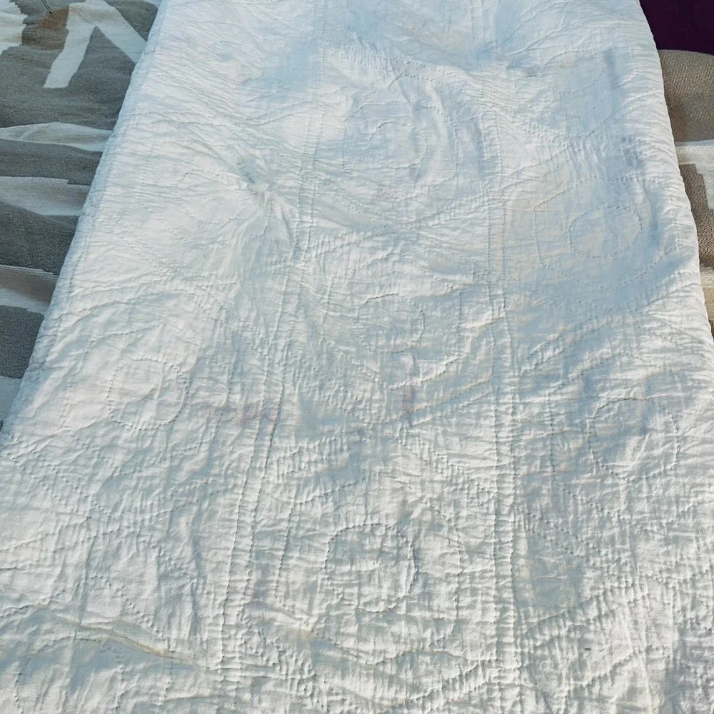 READ Handmade Patchwork Quilt 59 X 79 In Multicolor Fan Pattern Country Cotton‎